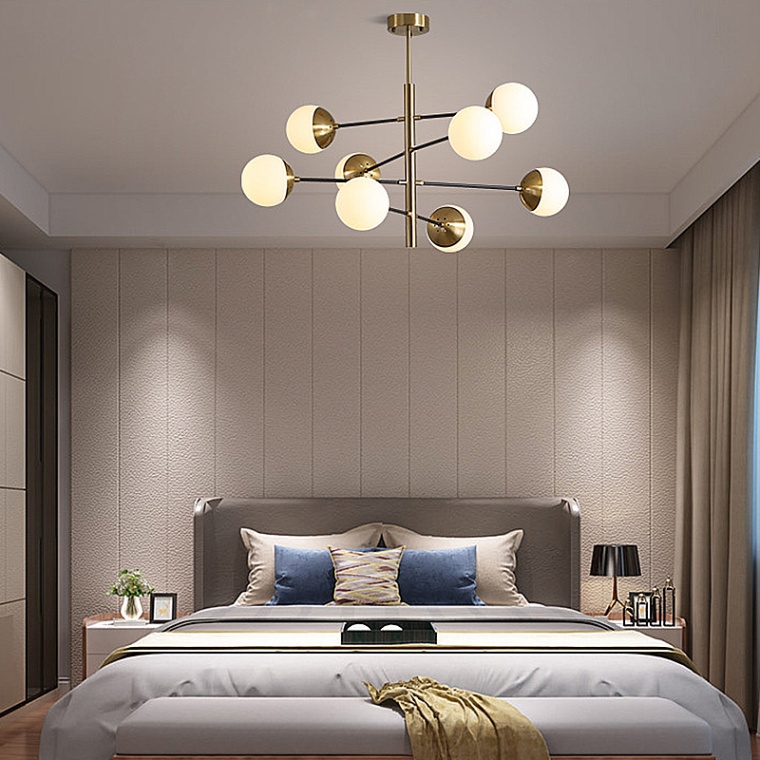 pendelleuchte für schlafzimmer Backdate Dekor 0 Pendelleuchte Milchglas Kugel Design in Gold für Schlafzimmer