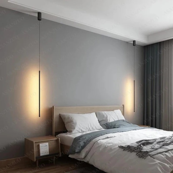 Backdate Dekor 0 Schlafzimmer Nachttisch Licht LED Pendel Leuchte Für Wohnzimmer  Einstellbare Linie Streifen Hängelampe TV Wand Wohnkultur Moderne  Befestigung