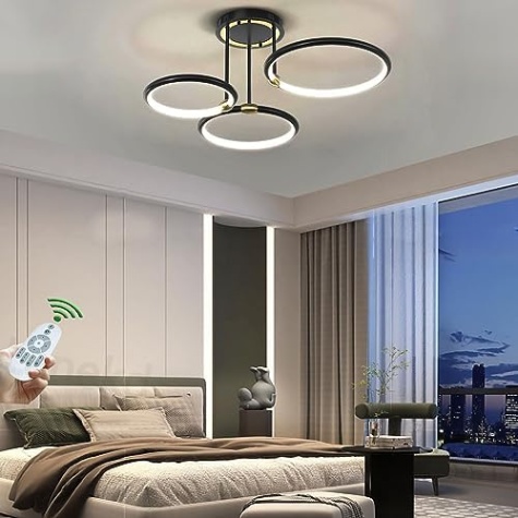 pendelleuchte schlafzimmer modern Backdate Dekor 0 Wohnzimmerlampe Deckenleuchte LED Pendelleuchte Dimmbar Schwarz Esszimmer  Schlafzimmer Hängend Lampe Modern Rund Ring Design Deckenlampe für