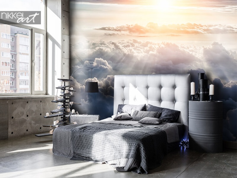 ideen fototapete schlafzimmer Niche Utama Home Fototapete, um Atmosphäre im Schlafzimmer zu schaffen