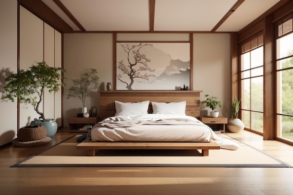 japanisches schlafzimmer Niche Utama Home Japanisches Zen-Schlafzimmer: Gelassenheit in Einfachheit