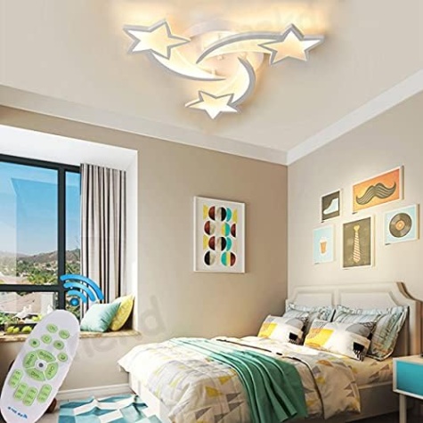 lampe schlafzimmer dimmbar Niche Utama Home Lanekd LED Lampe Deckenleuchte Hängelampe Dimmbar Schlafzimmer Wohnzimmer  Deko Modern Stern Design Deckenlampe mit Fernbedienung Decke Leuchte Für