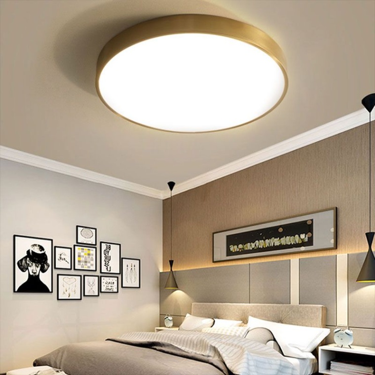 leuchten schlafzimmer Niche Utama Home Led Deckenlampe Modern Rundes Design in Gold für Schlafzimmer