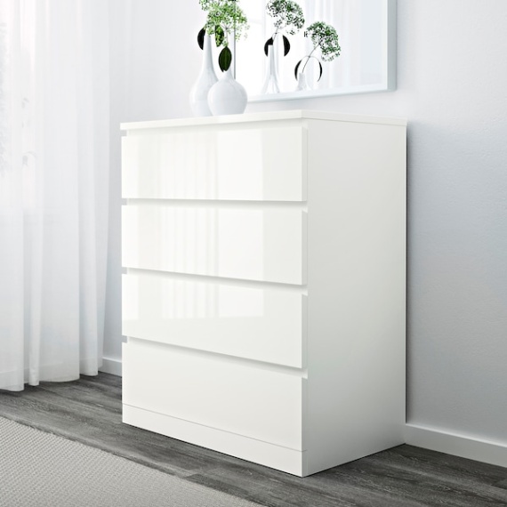 Niche Utama Home MALM Kommode Mit  Schubladen, Hochglanz Weiß, X Cm - IKEA