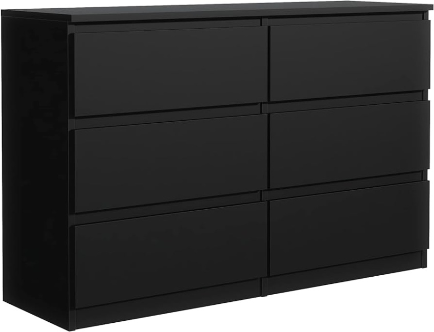 Niche Utama Home Meble Masztalerz Kommode Schwarz Matt Mit  Schubladen  Cm, Sideboard  Wohnzimmer, Kommode Schlafzimmer H: ,cm, B: , Cm, T:  Cm Kommode  Mit