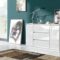 Niche Utama Home Meble Masztalerz Kommode Weiss Hochglanz Mit  Schubladen Und  Türen 10  Cm, Sideboard Wohnzimmer, Schlafzimmer H: , Cm, B: 10, Cm, T: 9 Cm