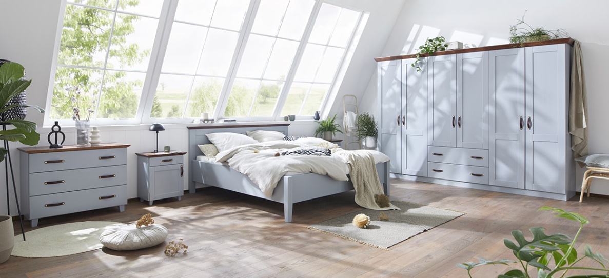 komplett schlafzimmer modern Niche Utama Home Modernes Schlafzimmer Set in grau massiv   tlg.