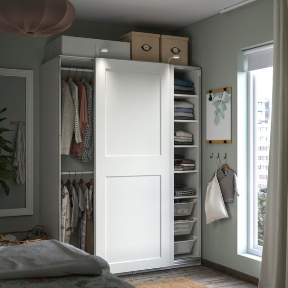 ikea schlafzimmer schrank Niche Utama Home PAX / GRIMO wardrobe, white/white, xx/" - IKEA