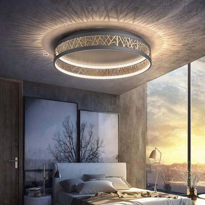 leuchten schlafzimmer Niche Utama Home Plafonnier rond LED de salon chambre en fer style moderne simple