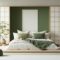 Niche Utama Home Premium Photo  Japandi Bedroom Mock Up In White And Green Tones