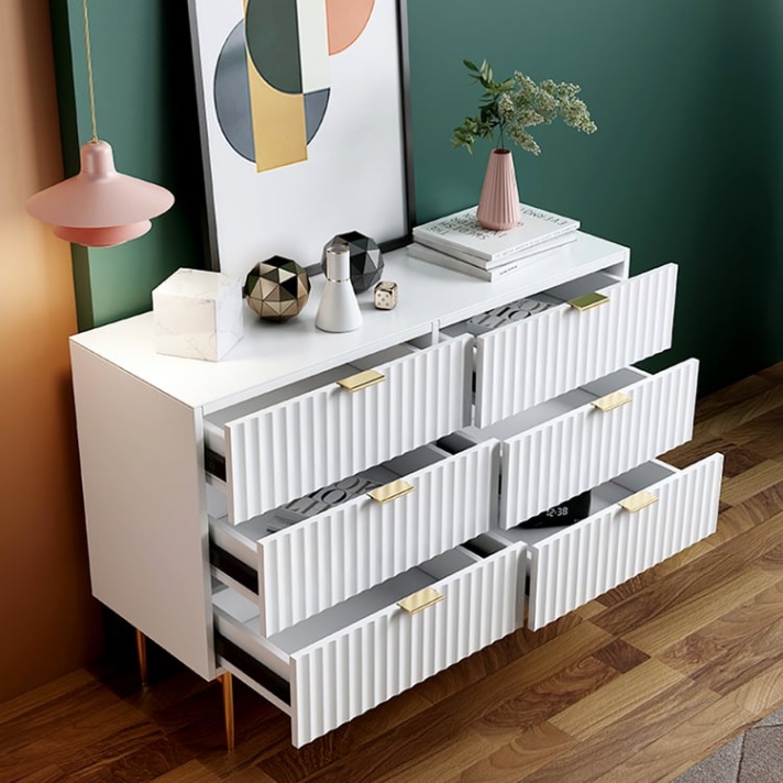 kommode schlafzimmer schubladen Niche Utama Home Tikky Minimalistische Kommode Schlafzimmer in weiß mit