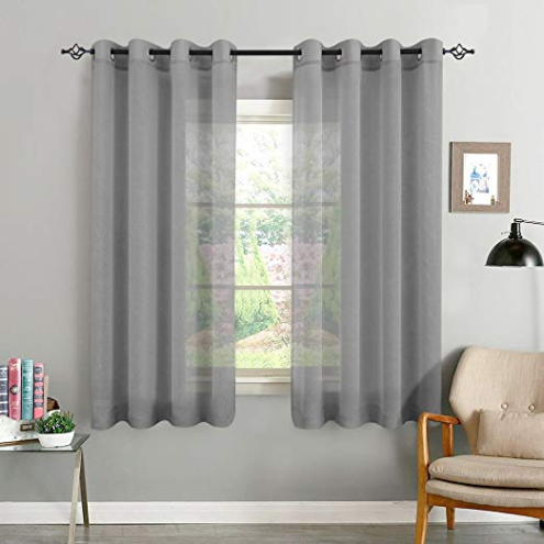 Niche Utama Home TOPICK Gardine Voile Vorhang Kurz Mit Ösen Sheer Vorhänge