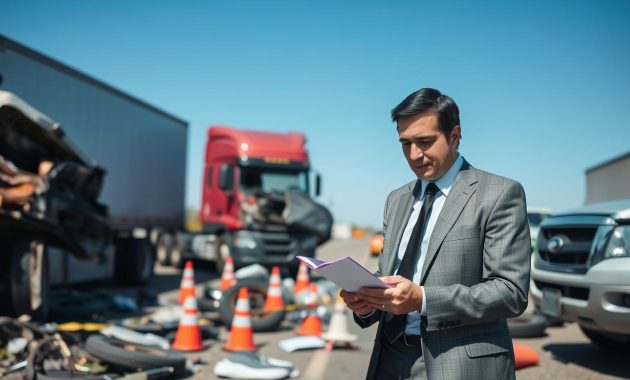 Truck Collision Attorney Collecting Evidence