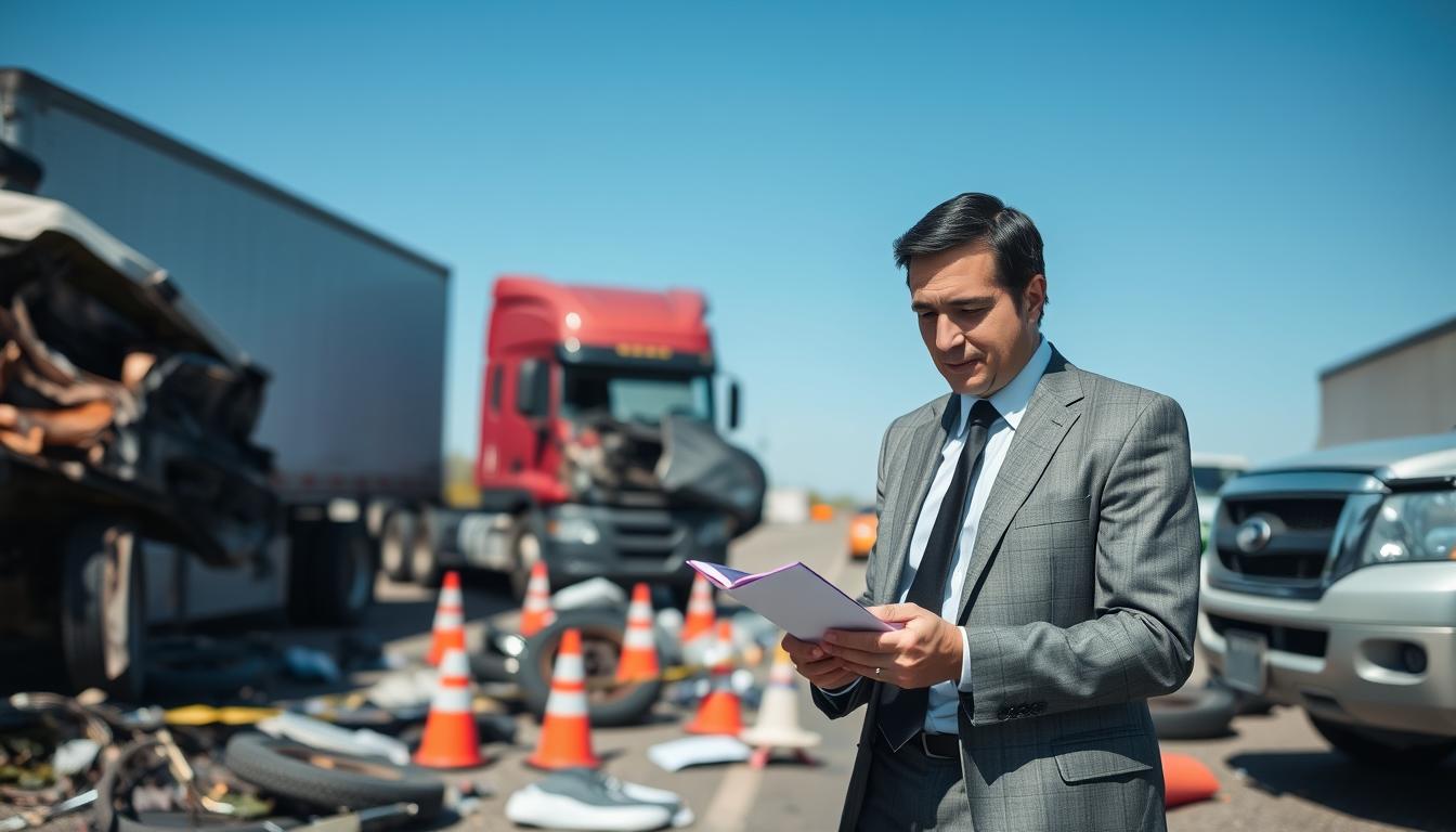 Truck Collision Attorney Collecting Evidence